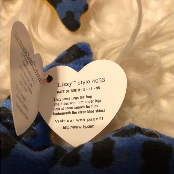 RARE ORIGINAL Beanie Baby Lizzy Mint condition with Errors retired. - Picture 5 of 11